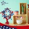 6 Pack 4th of July Table Centerpieces - Metallic Patriotic Star Decorations - Red White and Blue Glitter Foil Table Decor for Independence Day, Memorial Day, and USA Party Supplies
